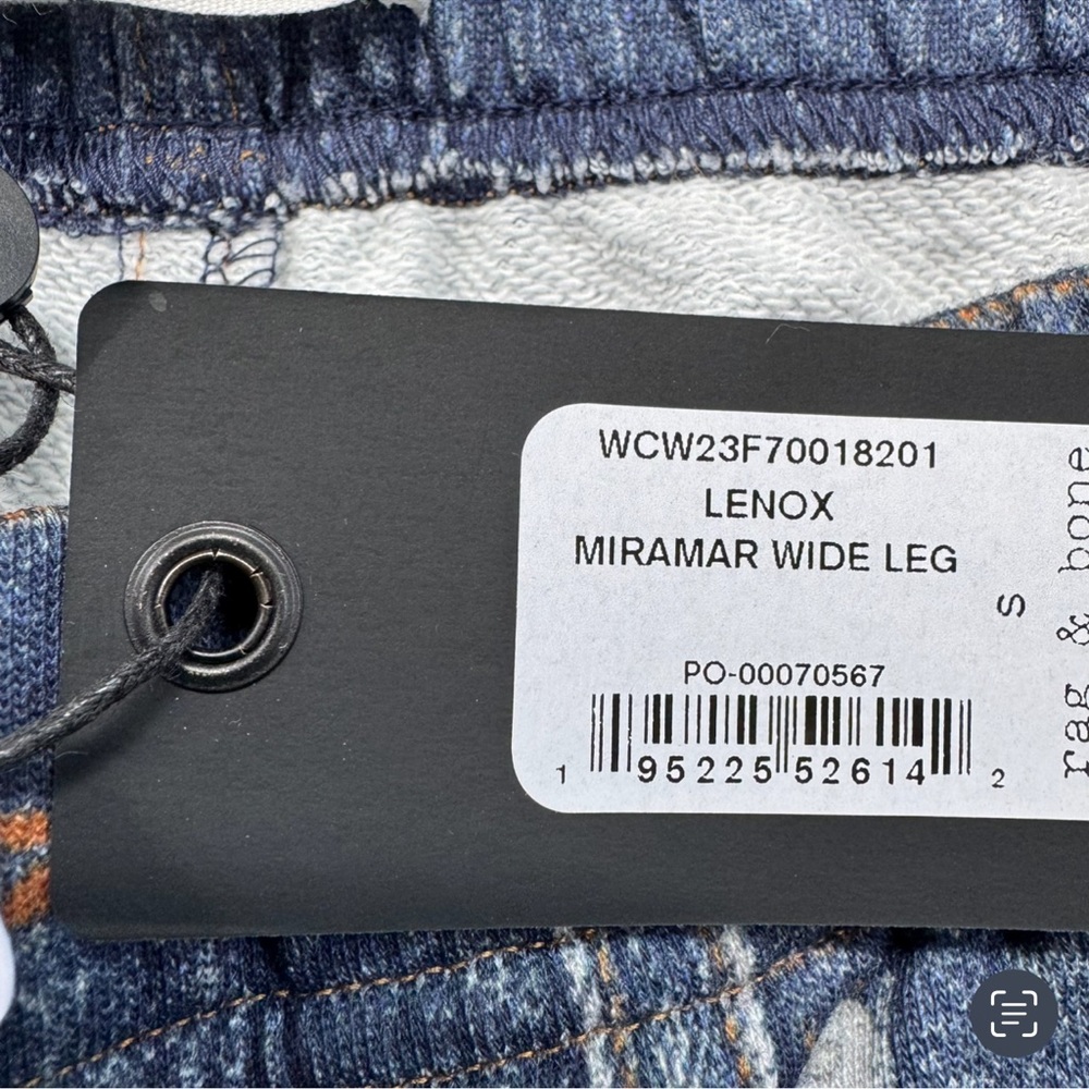 NWT Rag & Bone Miramar Wide-Leg Sweatpant Jeans Lenox Dark Blue Small - Picture 4 of 12